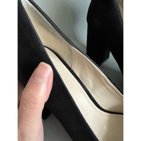 Cole Haan Women's Renner Grand Pump Black Suede Block Heel Round Toe Size 9.5 - Picture 7 of 11
